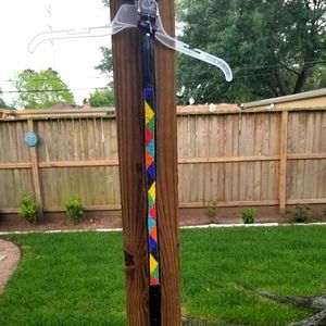 Vintage African beaded leather belt S